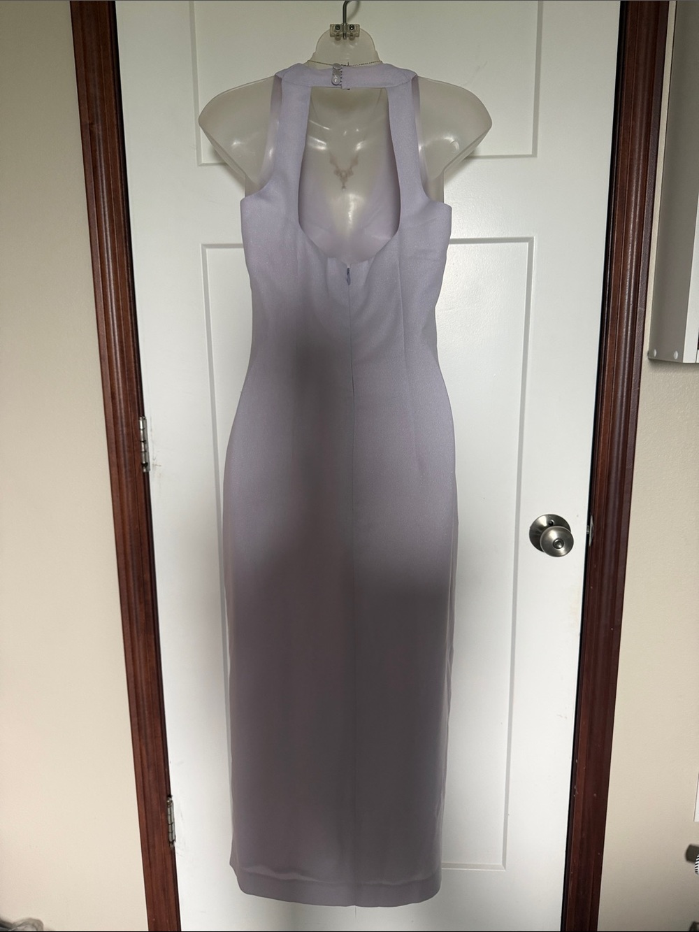 Halter Neck Midi Dress in Soft Lavender